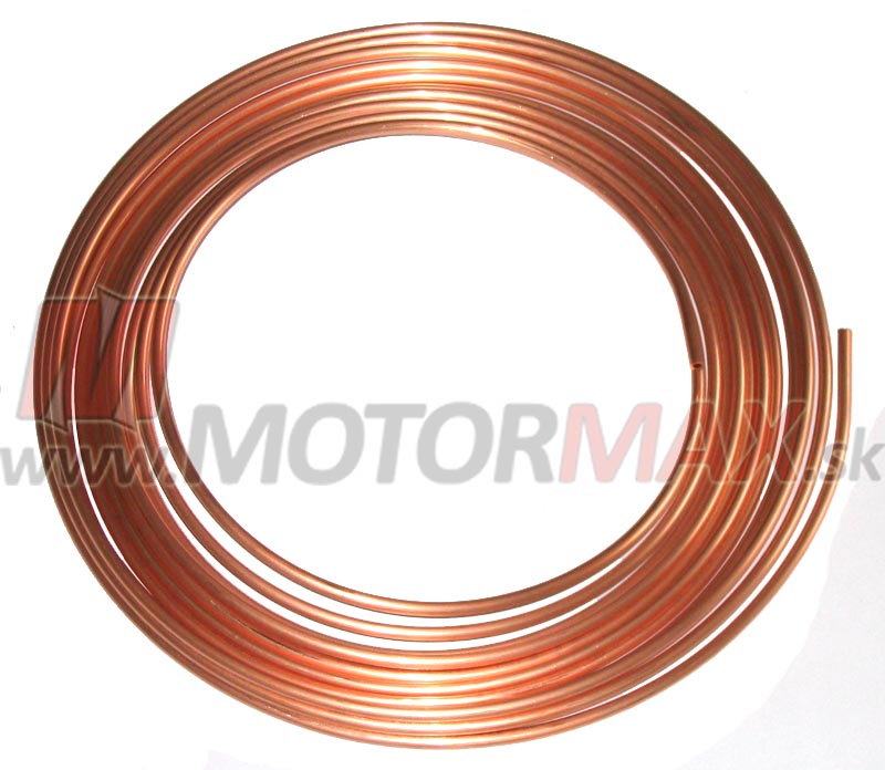Brzdová trubka MEĎ - priemer 4.75 mm, dĺžka 5 m