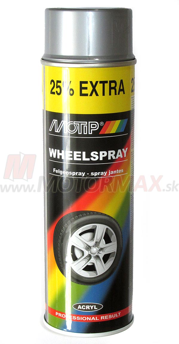 Lak na kolesá Motip Wheelspray STRIEBORNÝ 500 ml