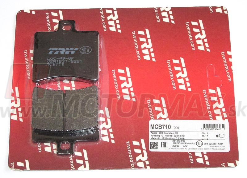 Brzdové doštičky TRW MCB710