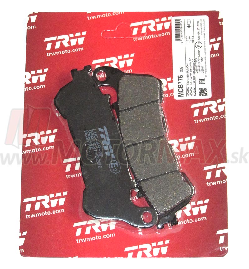Brzdové doštičky TRW MCB776