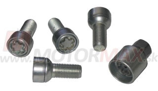 Bezpečnostné skrutky kolies M14x1.5 x 27 mm, guľové sedlo